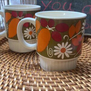 Vintage. Kitchen. Japanese.Hand Painted. Stacking Cups.Rare Find.